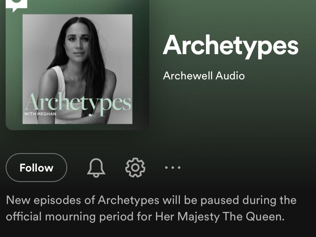 A new message popped up on Meghan's podcast page. Picture: Spotify