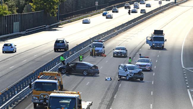 A crash on the Pacific Motorway can delay traffic for hours. Pic Tim Marsden