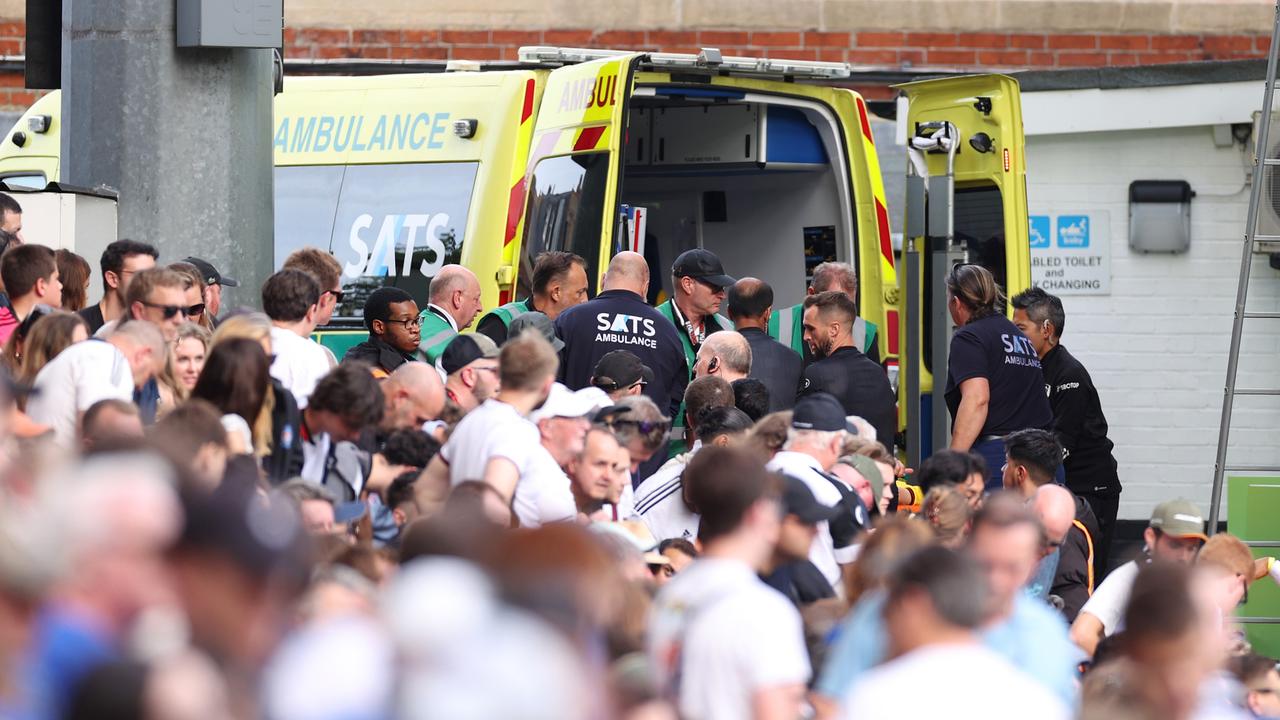 Basham loaded into the ambulance. (Photo by Ryan Pierse/Getty Images)