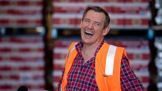 The Northern Territory will stick to its own roadmap, mainly because everyone else is moving slower than us and it’s a LAUGH. Chief Minister Michael Gunner pictured here speaking at a press conference about beer. Picture: Che Chorley