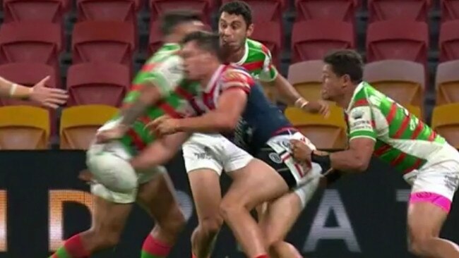 Latrell Mitchell is in hot water over this ugly shot on Joey Manu.