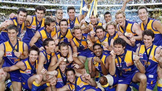 BLAST FROM THE PAST: Victorious West Coast Eagles team with the premiership cup in 2006.