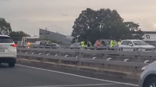 Heavy delays on M1 following 3 car crash. Picture: Supplied