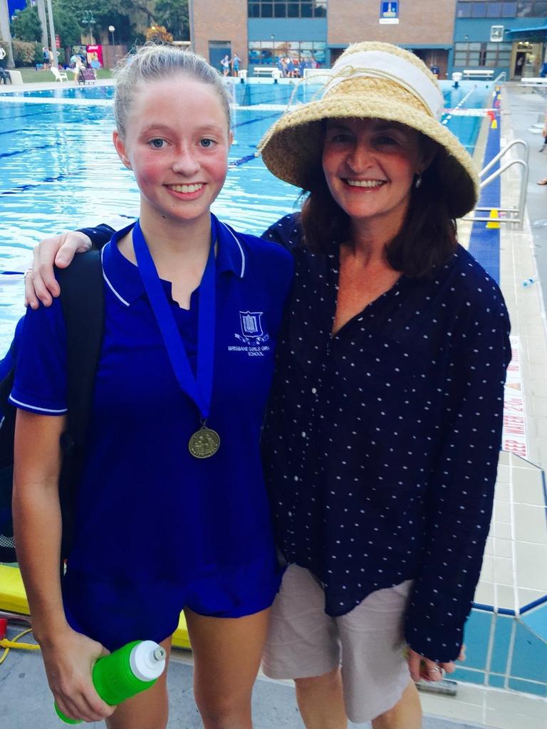 Abby Andrews aged 15 with mum Megan.