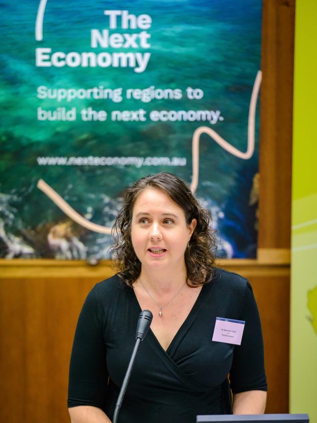 Next Economy CEO Dr Amanda Cahill hosting the Energy Futures Summit at Central Queensland University Gladstone Campus. Picture: Photopia Studio