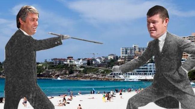 The Bondi biff between James Packer and David Gyngell inspired a host of Twitter memes.