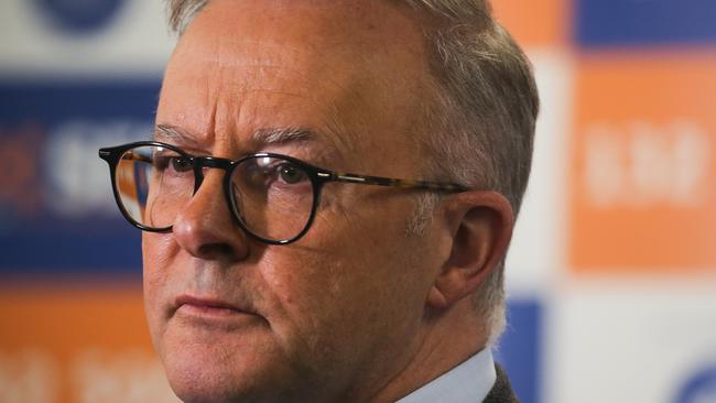 SYDNEY, AUSTRALIA - NewsWire Photos, July 06, 2022: Prime Minister Anthony Albanese, provides a weather and flood update during a press conference at the RFS Headquarters in Sydney. Picture: NCA Newswire/ Gaye Gerard