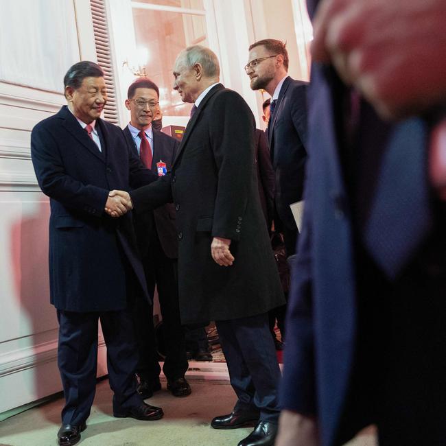 Putin sees off Xi Jinping after the Kremlin reception. Picture: Pavel Byrkin/SPUTNIK/AFP