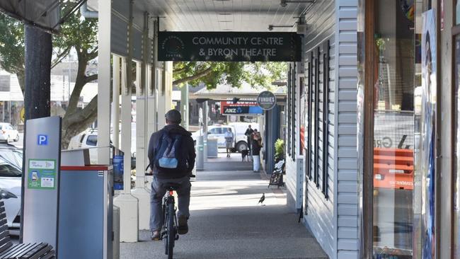 A semi-deserted Jonson St, the main commercial area in Byron Bay, on Tuesday.