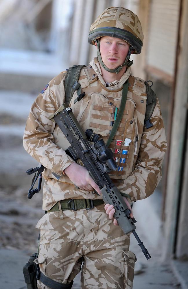 Prince Harry on patrol in Southern Afghanistan, January 2008. Picture: AFP/John Stillwell