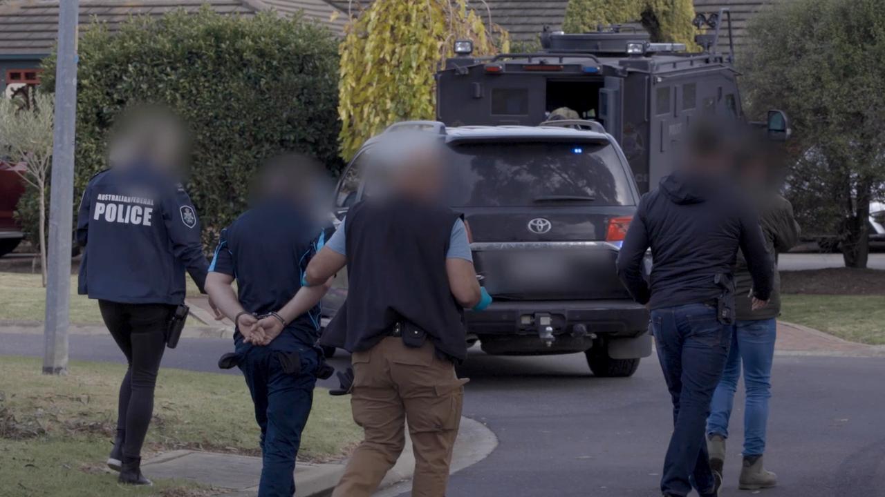 Police raids in connection with Operation Ironside were conducted across Australia. Pictured here is a raid in Sydenham.