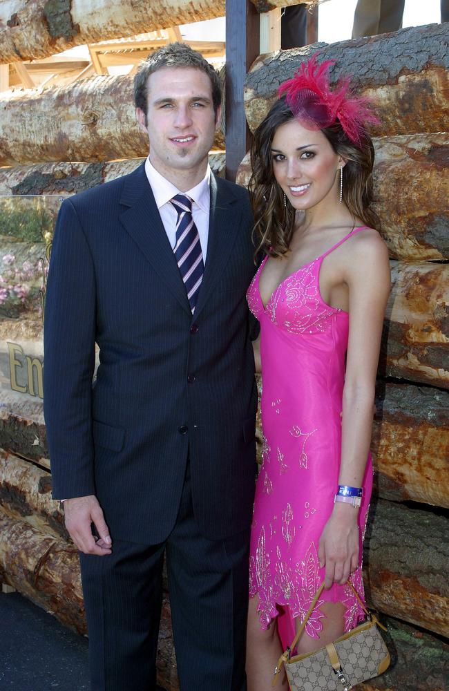 Chris Judd and Rebecca Twigley (now Judd) at Derby Day 2004.