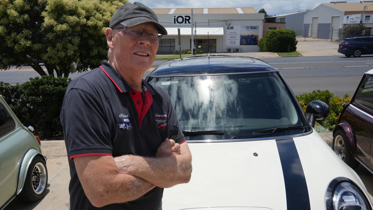 Adrian Meston at the Mini Owners Club of Queensland Toowoomba branch's Coffee and Car Display at Repco on November 16, 2024.