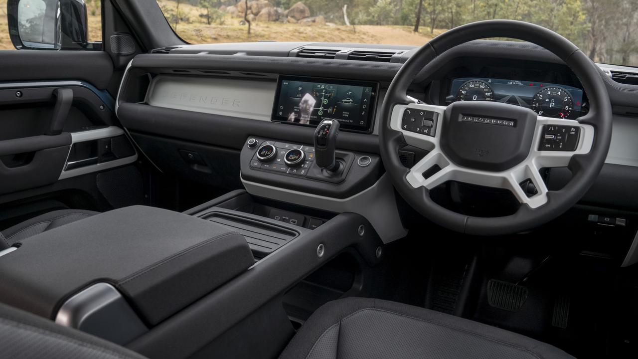 Inside the new Land Rover Defender 110 is downright fancy compared to the old model.