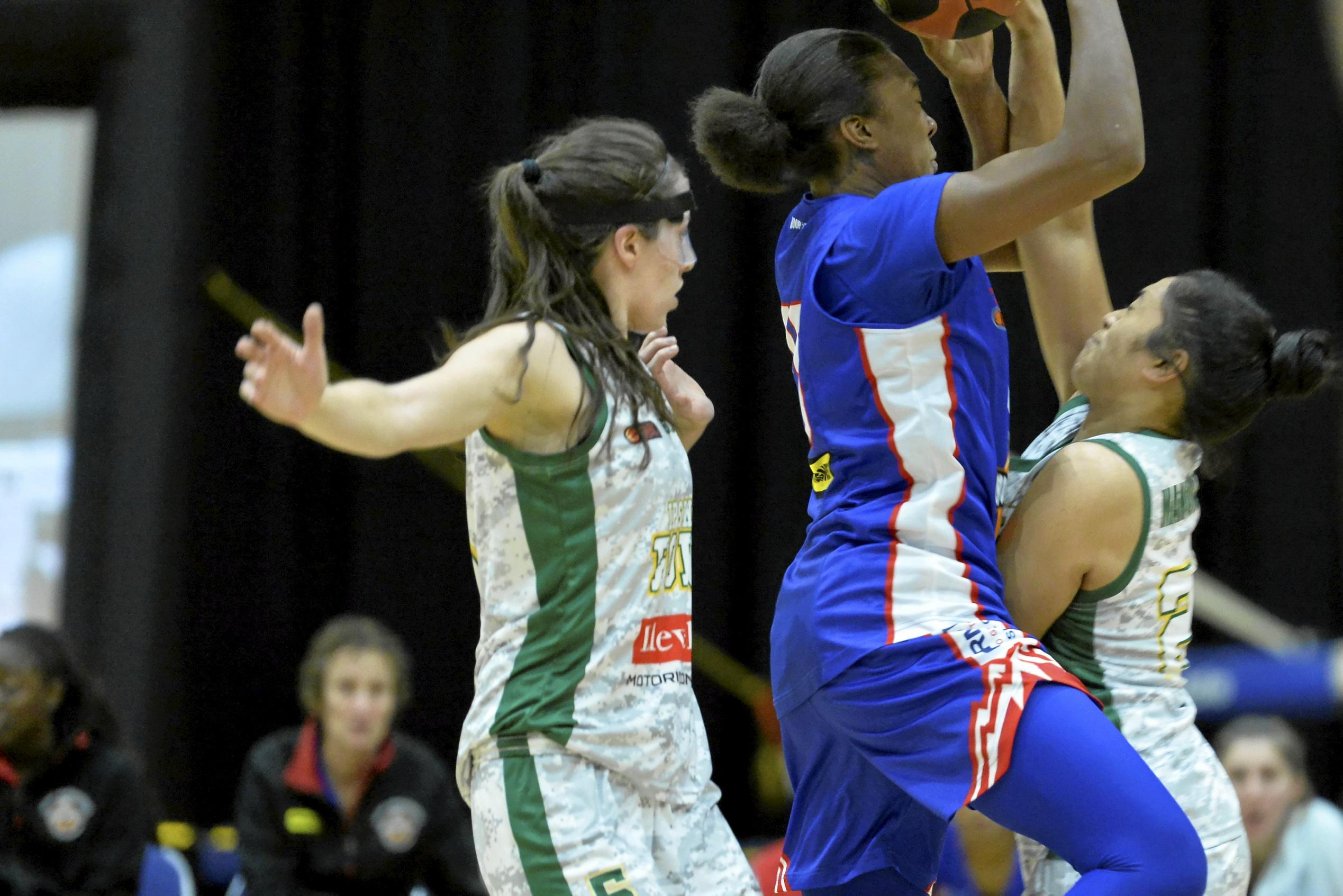 Donnaizha Fountain of Toowoomba Mountaineers against Ipswich Force in QBL women round seven basketball at USQ's Clive Berghofer Recreation Centre, Saturday, June 9, 2018. Picture: Kevin Farmer