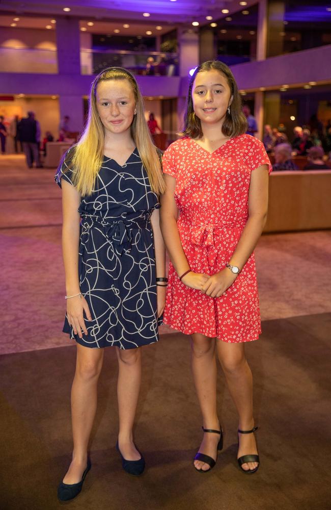 Amelia and Bonnie Riha at the Queensland Symphony Orchestra's much anticipated return to QPAC's Concert Hall. Picture: Peter Wallis, Socials: Damien Anthony Rossi