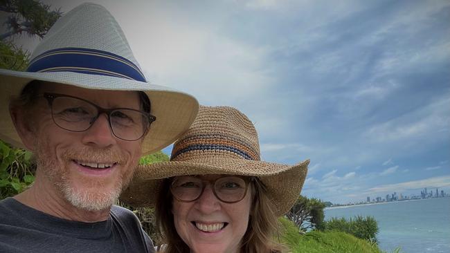 Ron Howard and his wife Cheryl in another photo taken on the Coast. Picture: Twitter