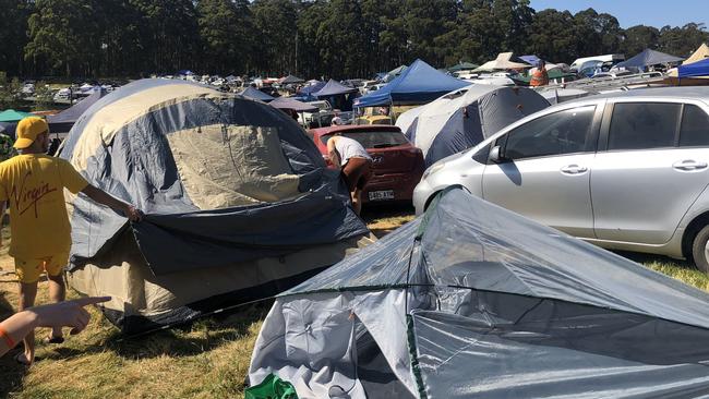 The great pack-up begins at the Lorne site on Sunday morning. Picture: Twitter/@CherylCritchley