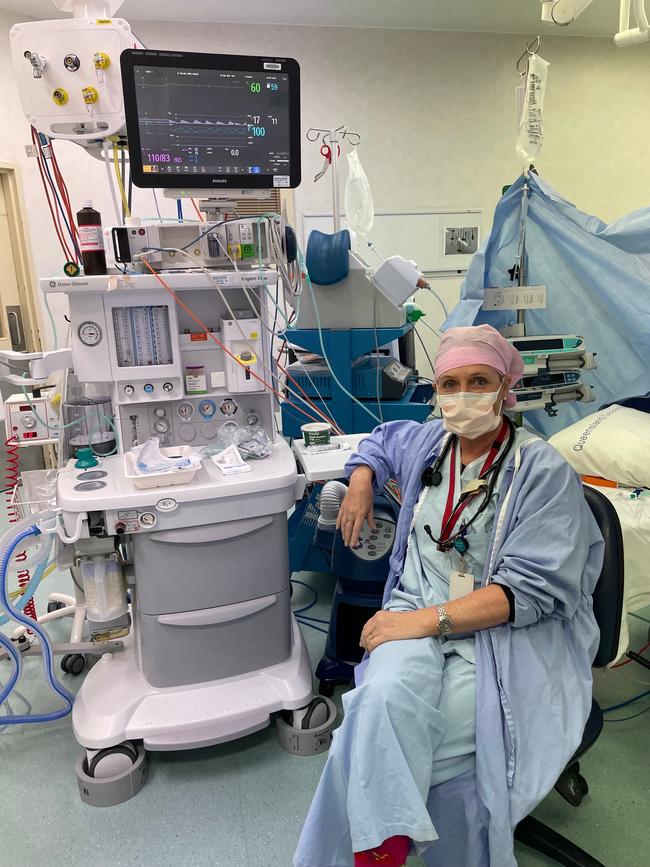Anaesthetist Susannah Sherlock in scrubs.