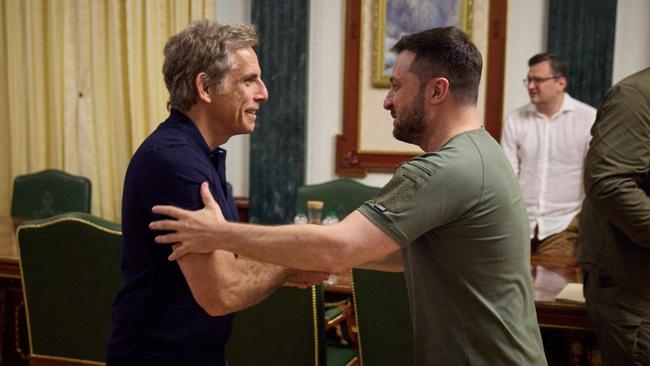 Hollywood actor and UN goodwill envoy Ben Stiller with President Volodymyr Zelensky in Kyiv. Picture: Ukrainian Presidential Press Service.