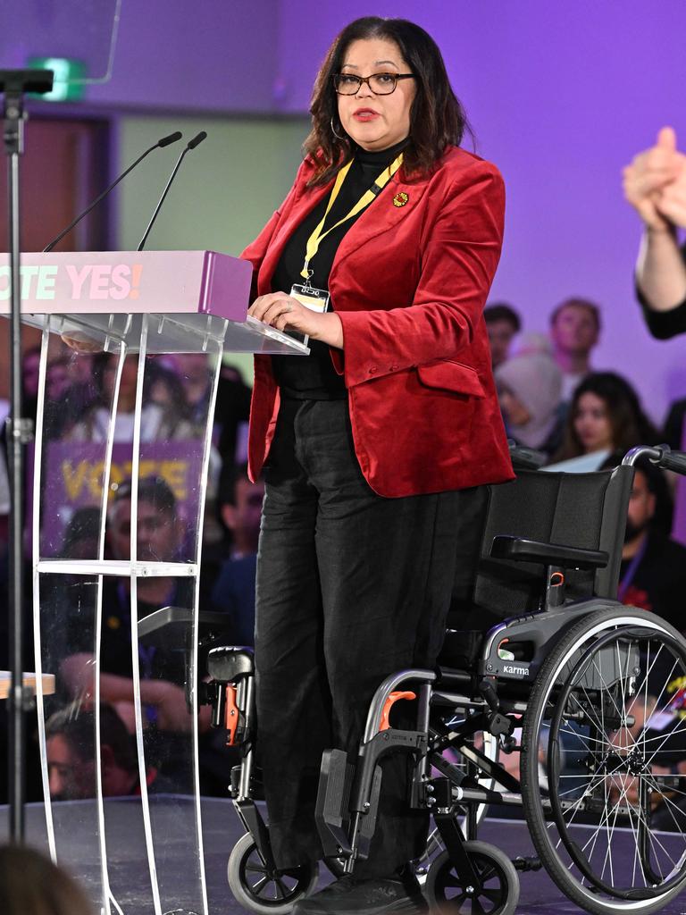 Tanya Hosch delivers her speech at the Yes23 Campaign launch. Picture: NCA NewsWire / Brenton Edwards