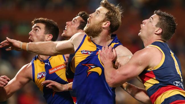 Nic who? Jonathan Giles carried the Eagles ruck division against Adelaide.