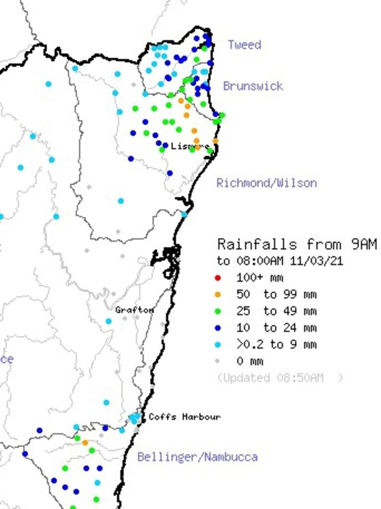 Where In The Northern Rivers Received The Most Rain 