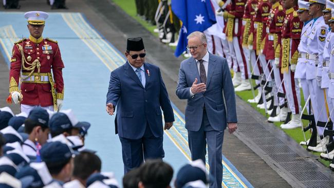 There was a warm welcome for the Prime Miniaster in Jakarta. Picture: Bay Ismoyo / AFP