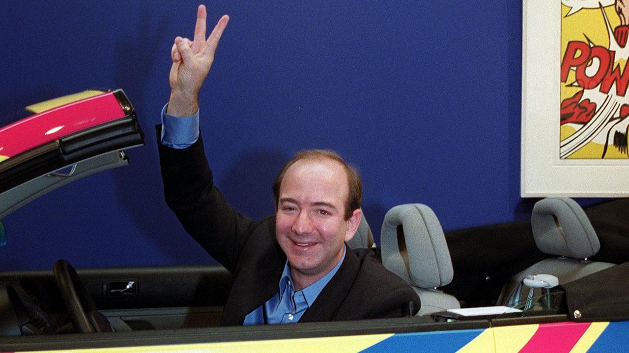 Back when Amazon was in its infancy in 1999, as Jeff Bezos teamed up with Sotheby's to launch sothebys.amazon.com, an online auction site where the car from the Austin Powers movie was offered for sale. Picture: Henny Ray Abrams / AFP