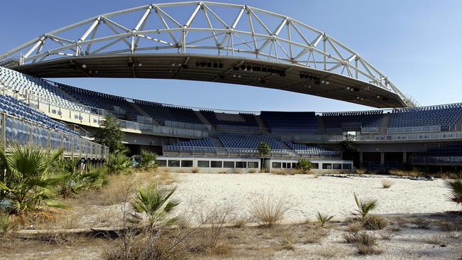 A View of the abandoned stadium that hosted the beach volleyball competitions of the 2004 Summer Olympic Games in Athens, Greece. EPA/ORESTIS PANAGIOTOU