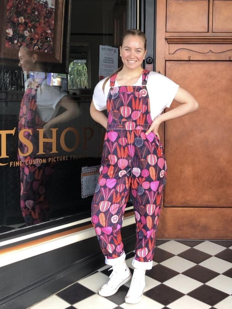 Emma Carland has started her own business So Many Pockets, selling handmade overalls.