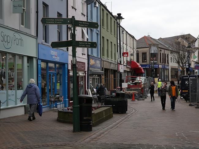 Very quiet ... the centre of the town of Holyhead. Picture: Ella Pellegrini