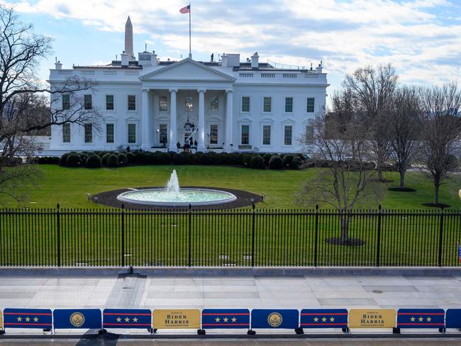 A view of the White House from Lafayette Park, where lightning struck and killed two people. Picture: AFP