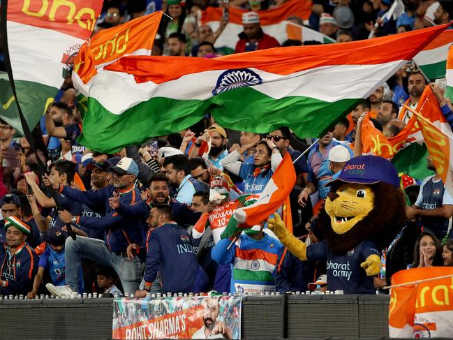 Indian fans cheer during the match in Melbourne on October 23. Picture: Surjeet Yadav