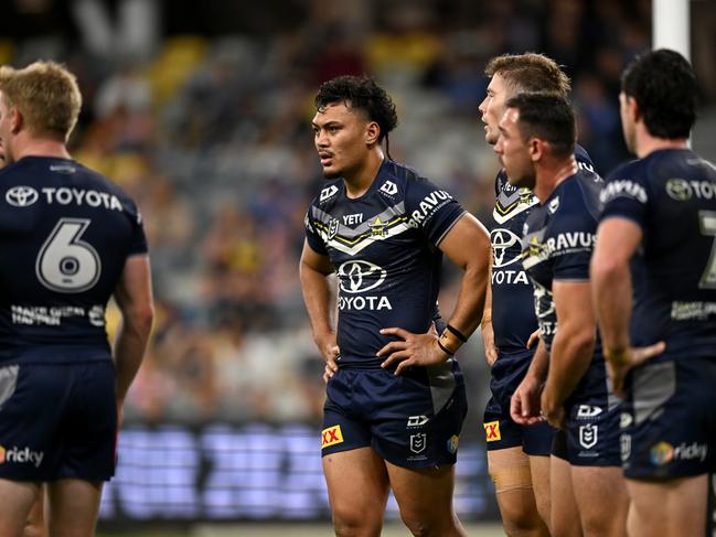 The Cowboys had their chances to win, but missed several field goal attempts, while Jeremiah Nanai came up with a crucial knock-on. Picture: NRL Imagery