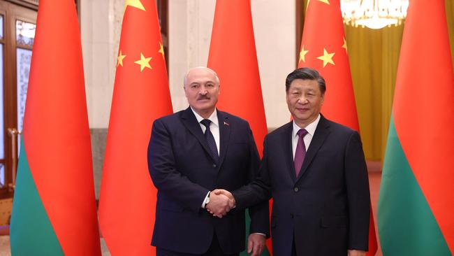 Alexander Lukashenko on Wednesday meets Xi Jinping in Beijing, where he stated his commitment to supporting China’s peace plan. Picture: AFP