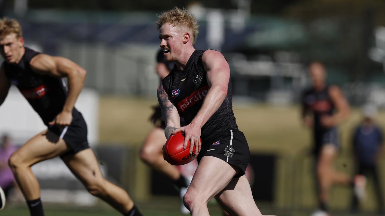 John Noble impressed as he looks to earn back a spot in Collingwood’s line-up. Picture: Michael Klein