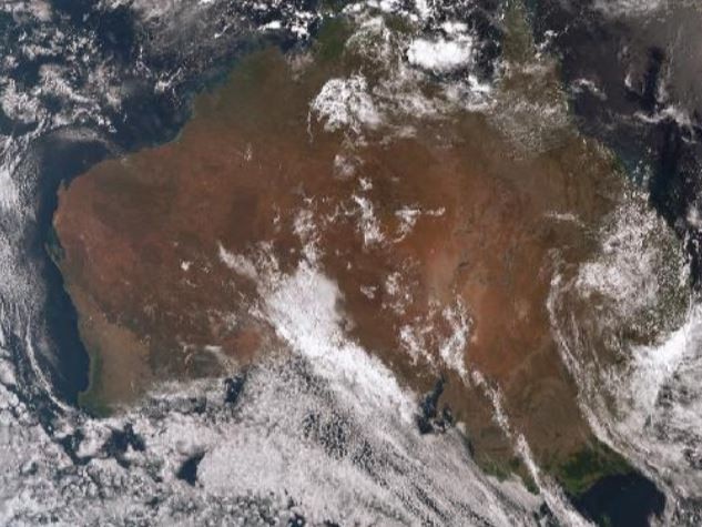 Satellite image from the Bureau of Meteorology showing the system over Northern NSW. CREDIT: Bureau of Meteorology