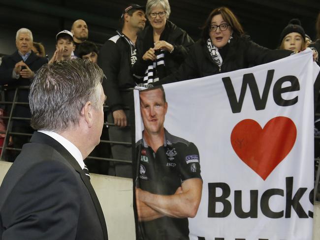 McGuire mingling with the fans after COllingwood’s win against