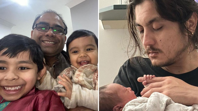 Three-year-old Arikh Hasan, pictured with his father Newaz Arikh Hasan (left), died when left in a hot car two years ago. One-year-old Olivia Ancelet (right) was found unresponsive in her family's vehicle outside a daycare centre this week.