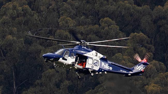 The police airwing was called in. Picture: Mark Stewart