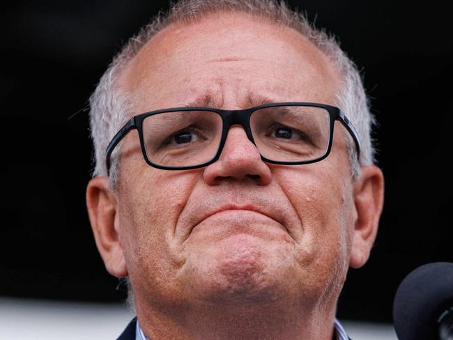 SYDNEY, AUSTRALIA - NewsWire Photos FEBRUARY 18, 2024: Anti-Semitism rally in The Domain today is drawing a large crowd and will have speakers such as Jacqui Lambie. Former Prime Minister Scott Morrison speaks to the crowd. Picture: NCA NewsWire / David Swift