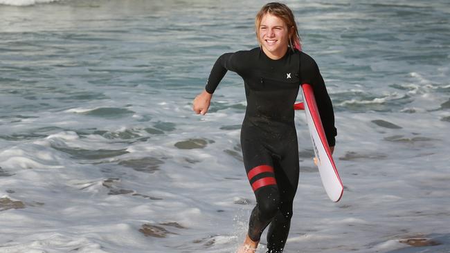 Max Taylor drew on his previous lessons at Nippers to help rescue the tourist from the surf. Picture: AAP/Mark Scott