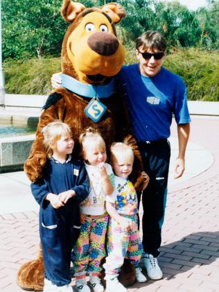 Family man ... Warren Miller, now Kirsti Miller, pictured with her children in 1990.