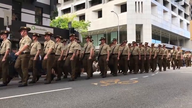 RAW: Veterans, families in Brisbane Anzac Day march