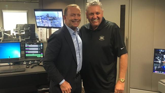 Former Prime Minister Tony Abbott with 2GB host Ray Hadley. Picture: Twitter