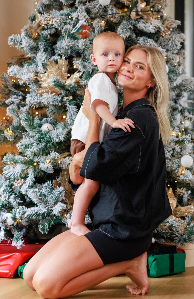 Emma Sheil and son Tommy, 2, who was bitten by a funnel web spider. Picture: Justin Lloyd