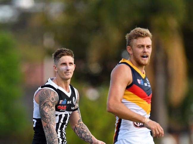 22/03/19 - Port Adelaide v Crows SANFL trial match at Alberton Oval. Rreturning Power star Hamish Hartlett.Picture: Tom Huntley