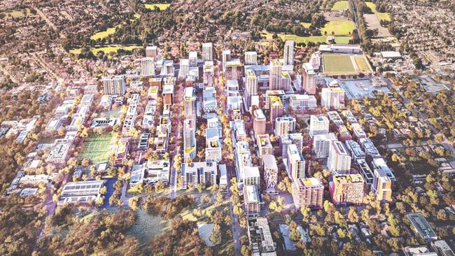 An artist’s impression of the proposed Burwood North Precinct Masterplan which could deliver 11,700new homes to Sydney.