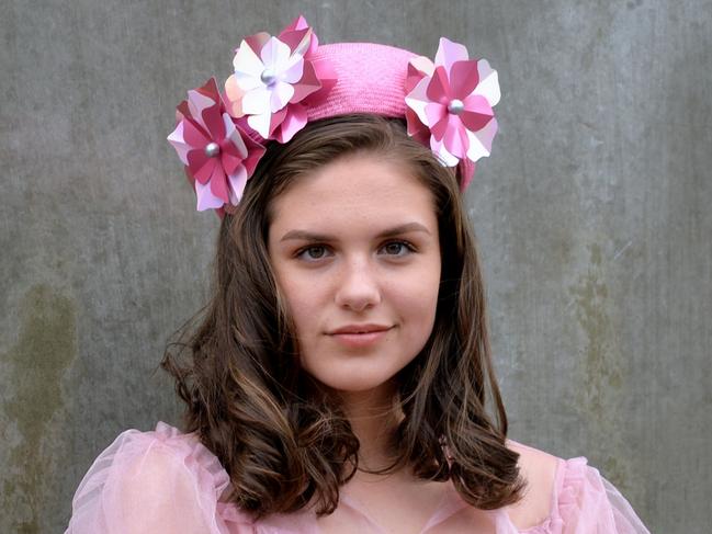 ‘Bronte’ hat modelled by Elyssa Grant by Cessiah Alice Millinery. Picture: SUPPLIED